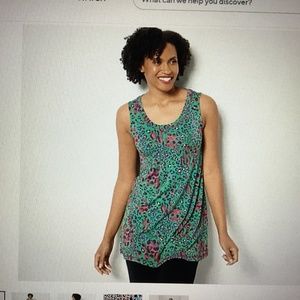 Printed Scoop Neck Tank Peppermint Sz L